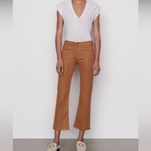 FRAME Denim Le Crop Mini Boot Mid-rise Jeans in tan/brown size 31